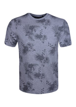 Load image into Gallery viewer, CREW NECK T SHIRT WITH FLOWERS PRINT - GREY
