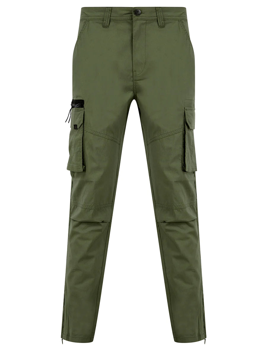 COSTELLO CUFF CHINOS TROUSERS OLIVE