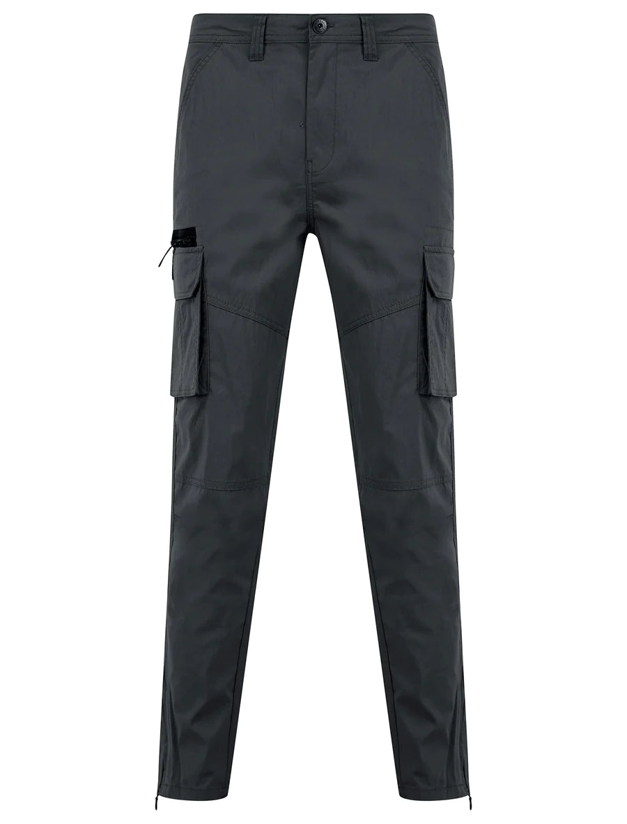 COSTELLO CUFF CHINOS TROUSERS CHARCOAL