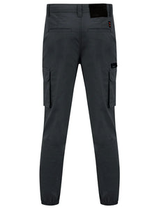 COSTELLO CUFF CHINOS TROUSERS CHARCOAL
