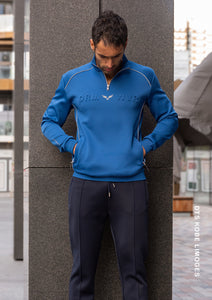 KOBE TRICOT QUARTER ZIP TOP DTS KOBE COBALT BLUE