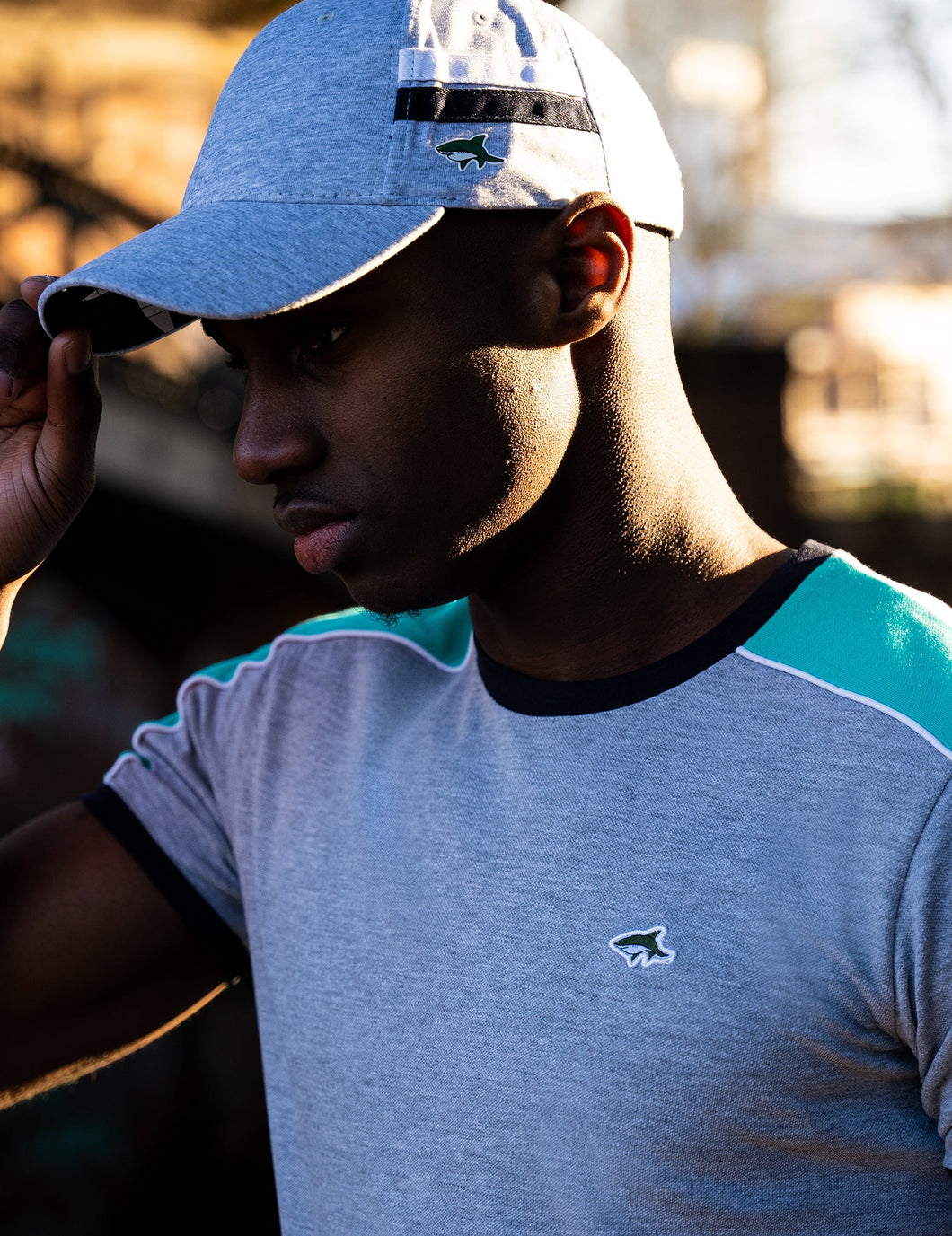 LE SHARK WEBBER T SHIRT LIGHT GREY MARL