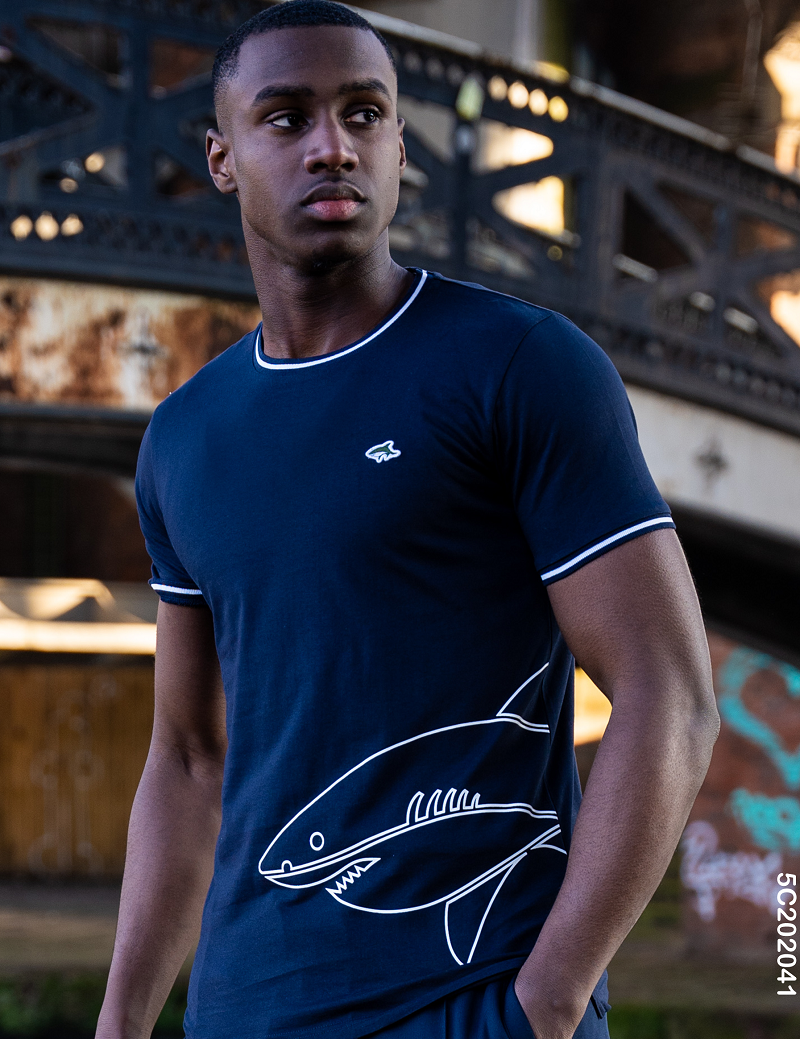 LE SHARK HOMER T SHIRT SKY CAPTAIN NAVY