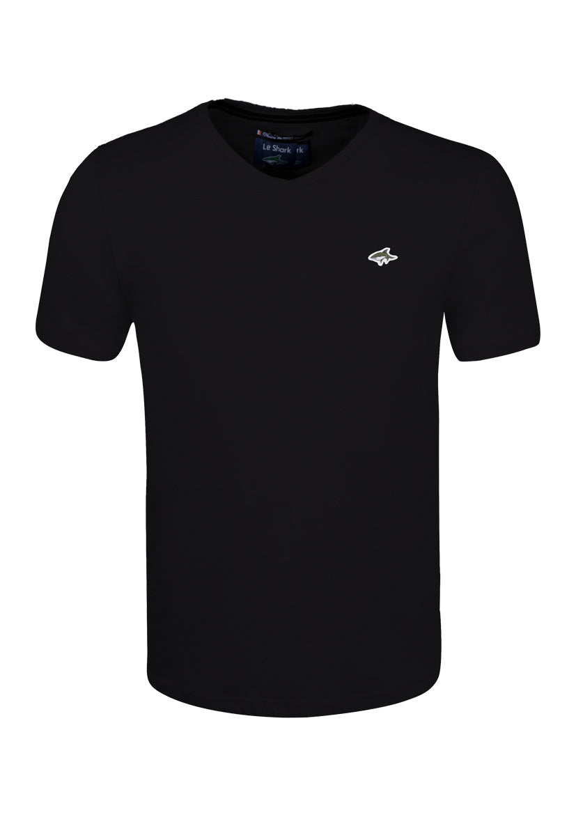V NECK T SHIRT - JERSEY - BLACK