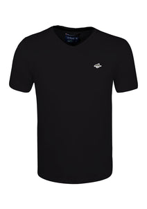 V NECK T SHIRT - JERSEY - BLACK