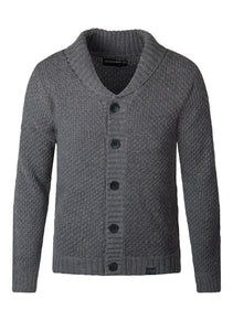 Chunky Jumper Knitwear Shawl Collar Cardigan Loose Fit Grey