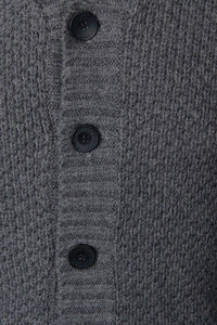 Chunky Jumper Knitwear Shawl Collar Cardigan Loose Fit Grey