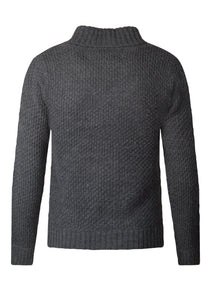 Chunky Jumper Knitwear Shawl Collar Cardigan Loose Fit Grey