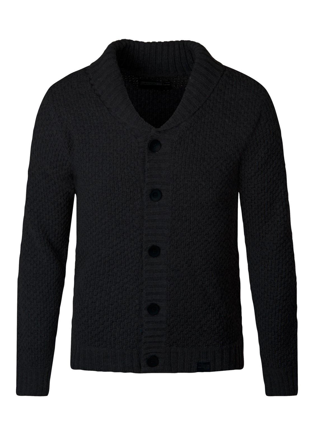 Chunky Jumper Knitwear Shawl Collar Cardigan Loose Fit Black