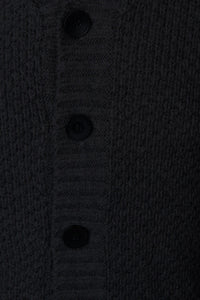 Chunky Jumper Knitwear Shawl Collar Cardigan Loose Fit Black