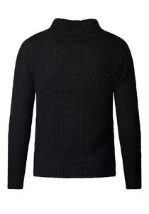 Chunky Jumper Knitwear Shawl Collar Cardigan Loose Fit Black