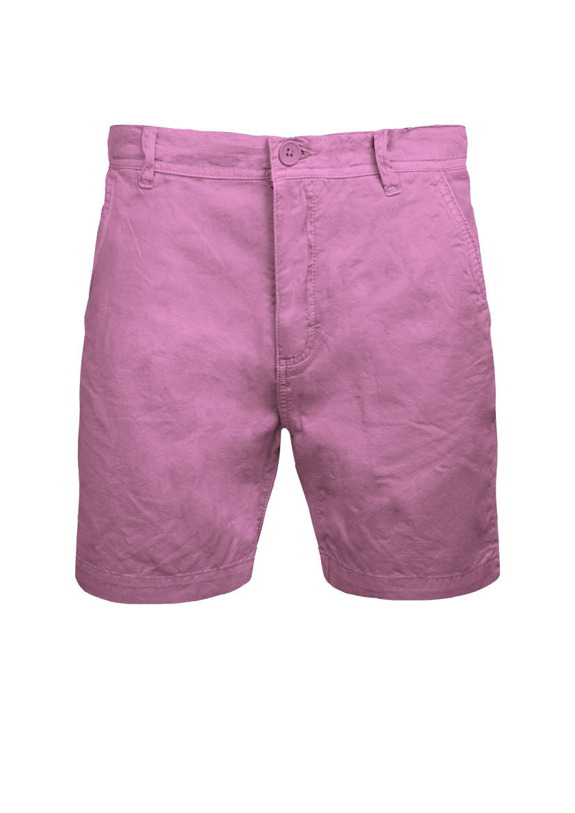 MENS CHINO SHORTS BRAVE SOUL COTTON TWILL PINK