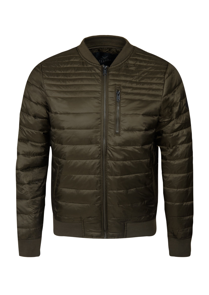 THREADBARE MENS NAPLES MA1 BOMBER JACKET KHAKI