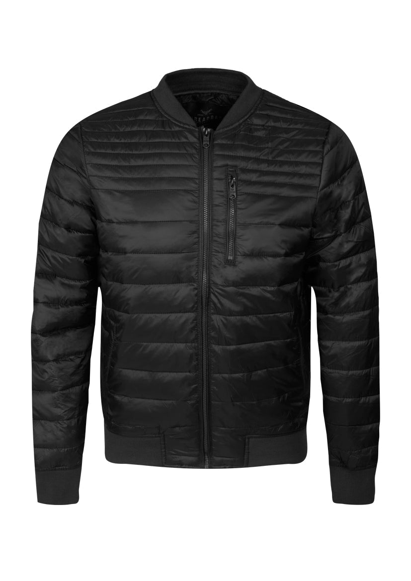 THREADBARE MENS NAPLES MA1 BOMBER JACKET BLACK