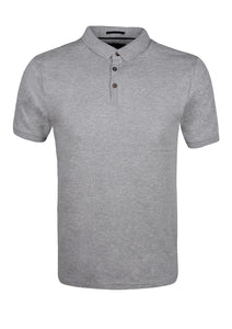 PLAIN POLO TOP - GREY