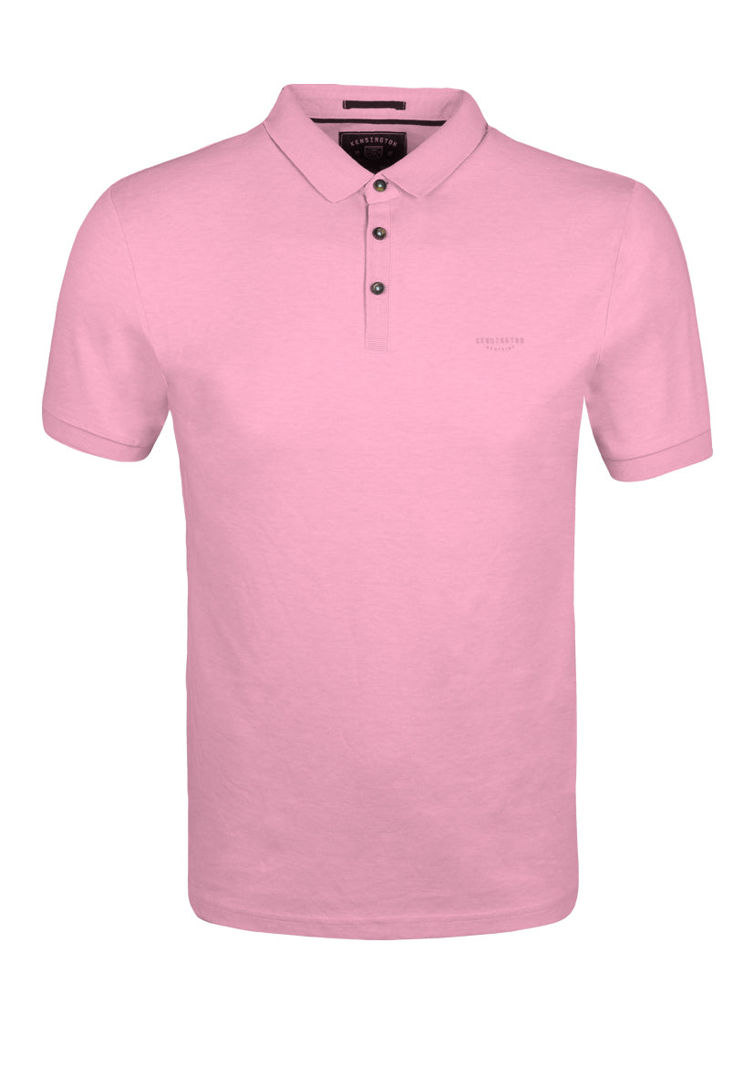 PLAIN POLO TOP - PINK
