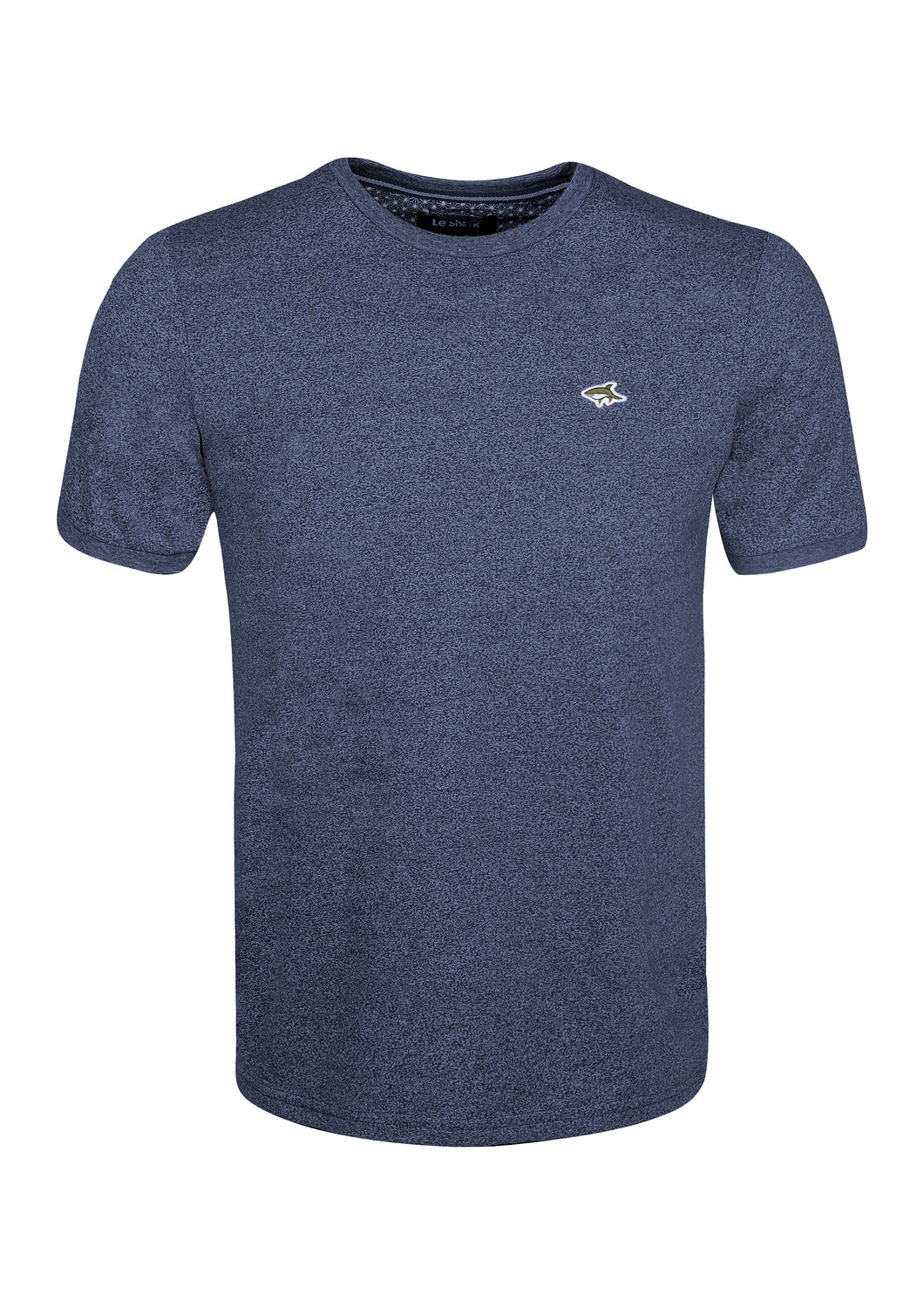 CREW NECK T SHIRT - JERSEY MARL - NAVY