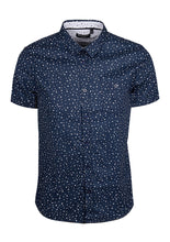 Load image into Gallery viewer, SHORT SLEEVE SHIRT WITH CIRCLE PRINT - NAVY
