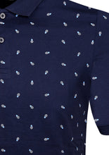 Load image into Gallery viewer, POLO TOP WITH PINEAPPLE PRINT - NAVY
