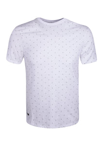 CREW NECK T SHIRT WITH PINEAPPLE PRINT - WHITE