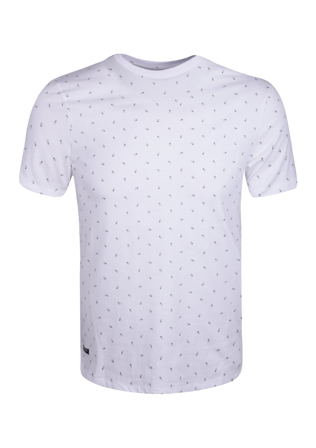 CREW NECK T SHIRT WITH PINEAPPLE PRINT - WHITE