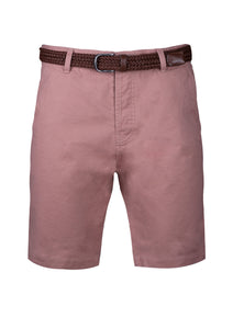 TAILORED CHINO SHORTS WITH BELT - PINK