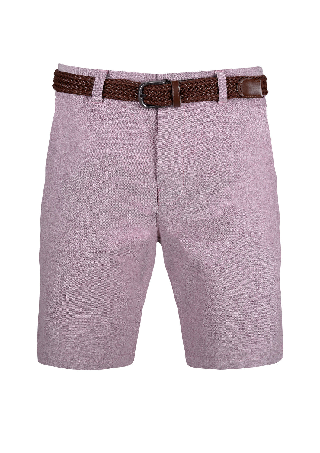 TAILORED OXFORD SHORTS WITH BELT - PINK