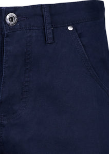 SLIM SHORTS WITH PATCH PATCH POCKETS; NAVY