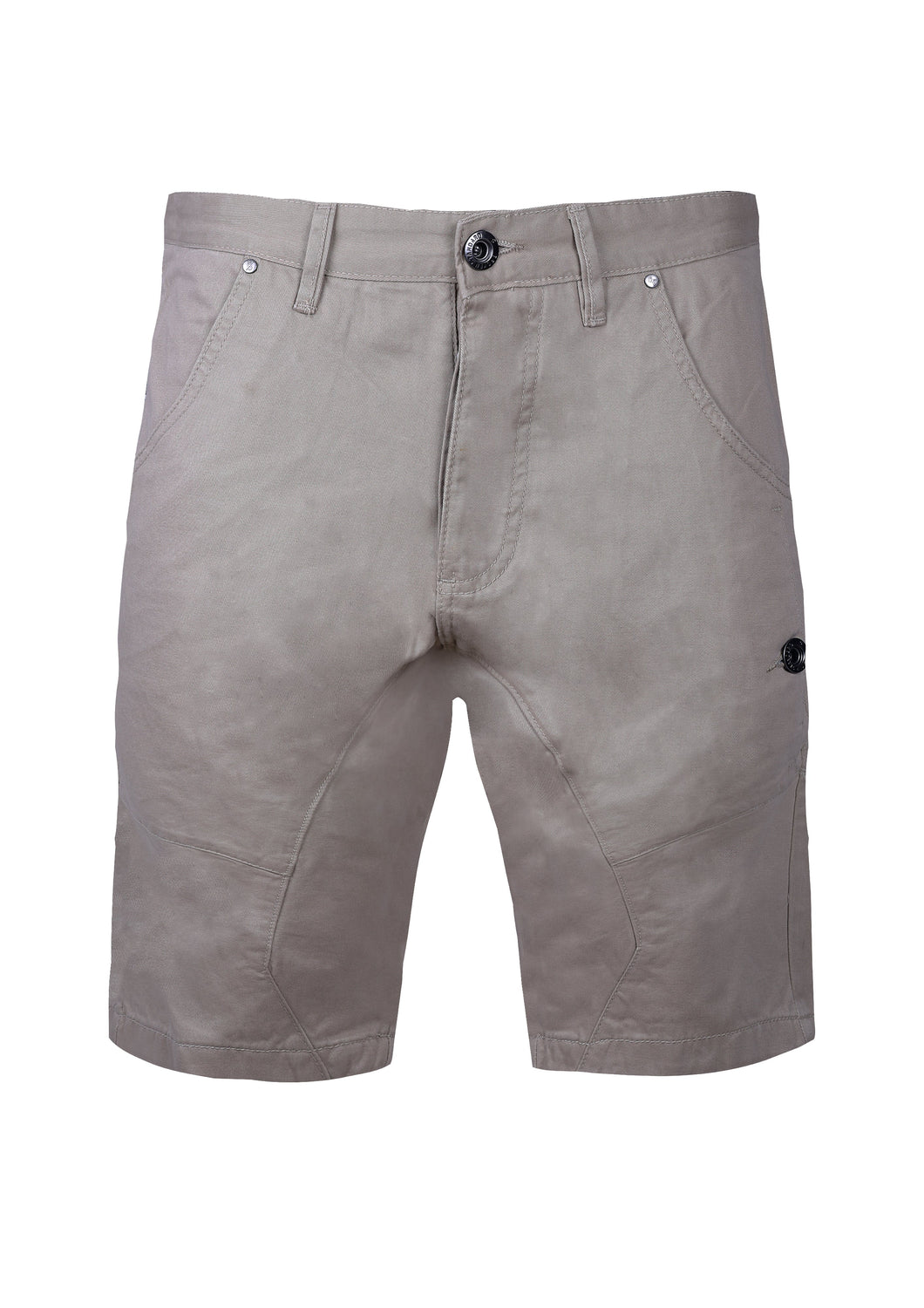 SLIM SHORTS WITH PATCH PATCH POCKETS; STONE
