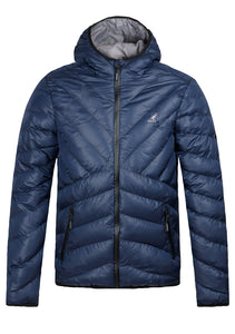 KANGOL MEN'S GALLIA HOODED PADDED PUFFER JACKET NAVY