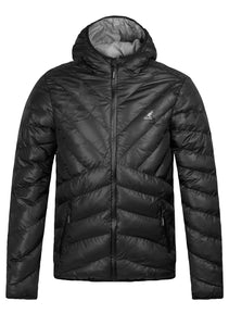 KANGOL MEN'S GALLIA HOODED PADDED PUFFER JACKET BLACK