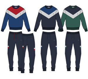 PUTNEY FLEECE CO-ORD IN COLOUR BLOCK Sky Captain Navy